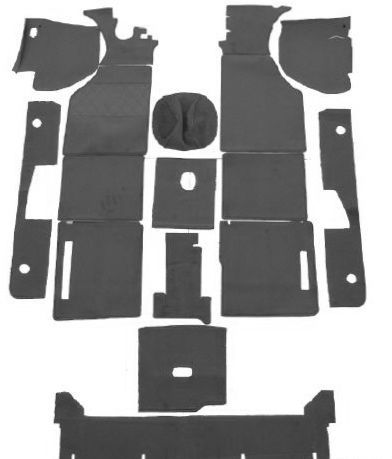 Full carpet set black velours for nsu ro 80