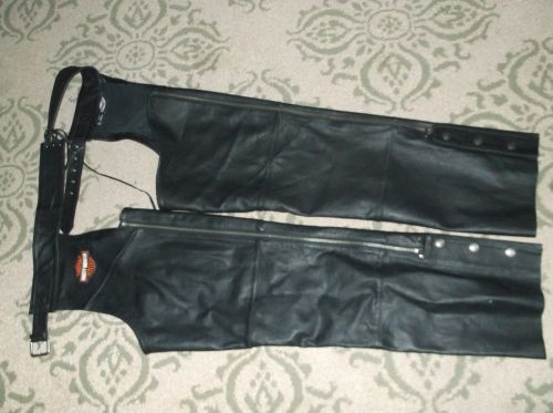 Harley davidson black leather chaps xl.. unisex