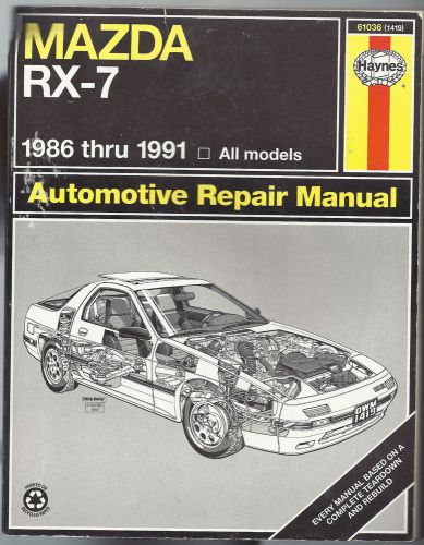 1986 - 1991 mazda rx-7, haynes shop manual, all models