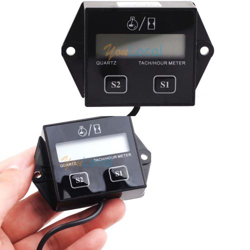 2pc  motorcycle motor ec atv hour meter tachometer digital engine inductive new