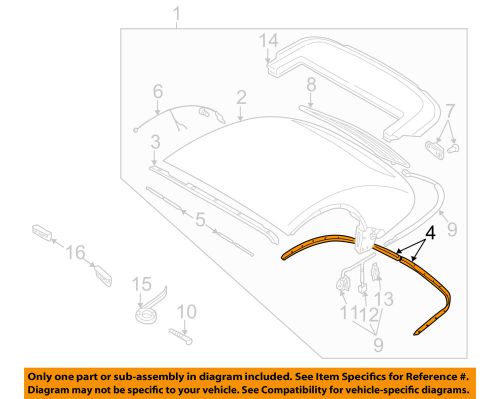 Audi oem 01-06 tt quattro convertible/soft top-rear retainer left 8n7871049