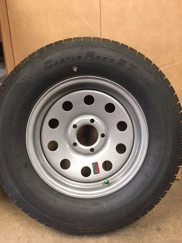 St205/75d15 trailer silver painted wheel &amp; tire assembly 5 lug load range c