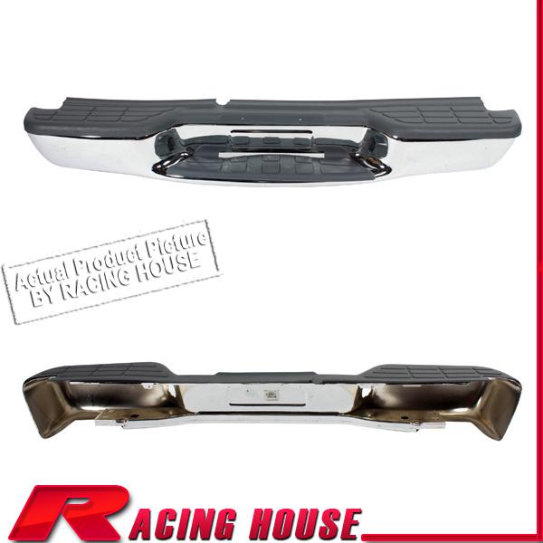 Rear step bumper steel bar w/ pad 98-04 s10 pickup sonoma chrome fleetside 99 00