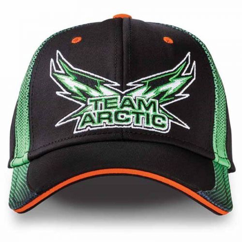 Arctic cat team arctic black green orange performance baseball cap hat, 5253-138