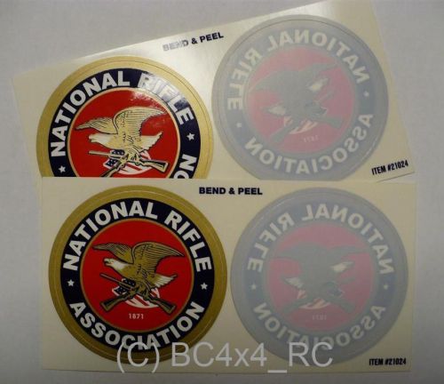 (4) nra national rifle association stickers decals - official - inside &amp; outside