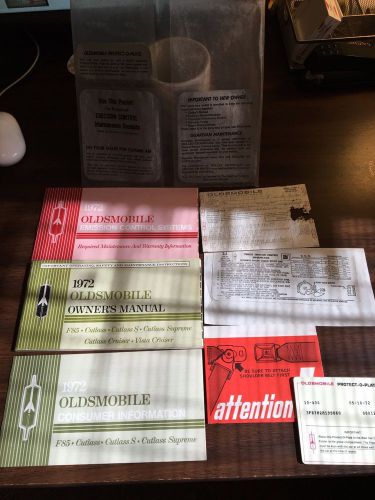 1972 oldsmobile cutlass owners manual set original glove box books