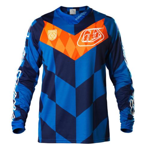 Troy lee designs se checker jersey blue large mx atv motocross bike 0715-1310