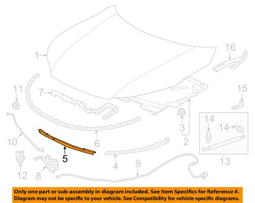 Honda oem 13-16 accord hood-center seal 74148t2aa01