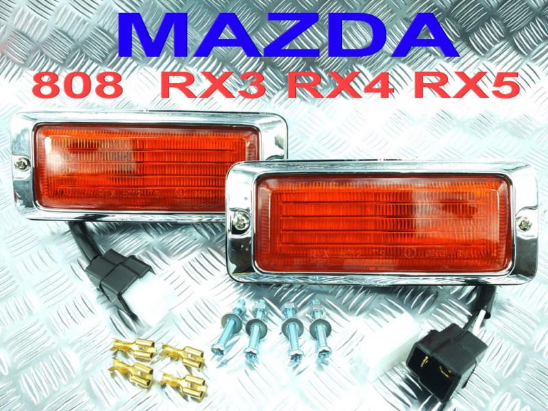 1 pair amber  front & rear side marker lamp mazda rx3 rx-3 rx4 rx-4 rx5 808 12a 