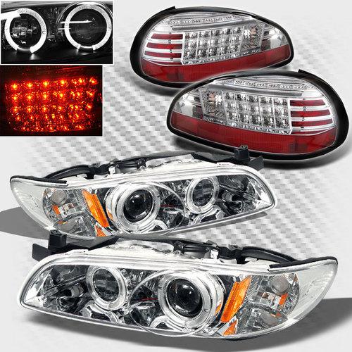 97-03 grand prix 2x halo projector headlights+led tail lamp head lights set pair