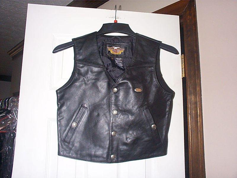 Harley mens or ladies womans leather vest youth child, large