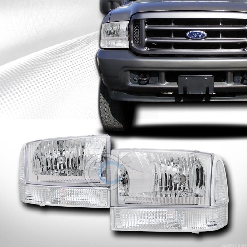 Crystal chrome head lights+corner signal lamps k2 99-04 ford f250 f350 excursion