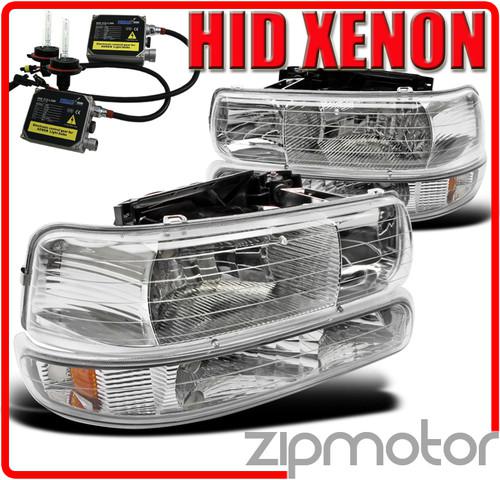 1999-2002 silverado/2000-2006 tahoe suburban crystal head light+bumper+hid lamp