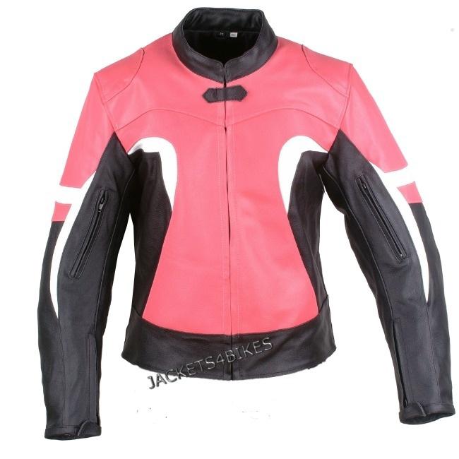 Xr vented pink motorcycle biker leather armor jacket xl