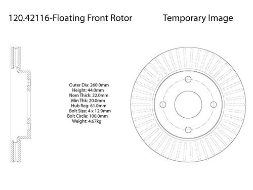 Centric 120.42116 front brake rotor/disc-premium rotor-preferred