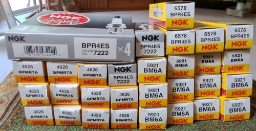 Ngk mixed lot of 33 plugs new. 7222 bpr4es, 6578 bpr4es, 5921 bm6a, 4626 bpmr7a