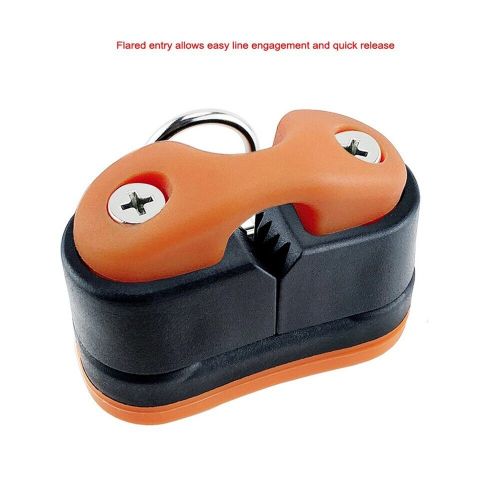 Reliable kayak anchor cam cleat with leading ring for secure tethering