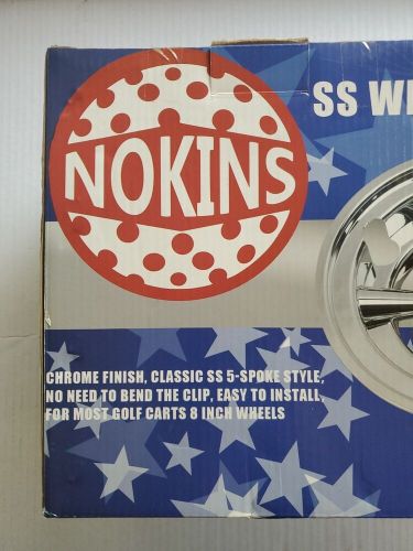 New nib nokins golf cart ss wheel covers hub caps golf cart 8 inch(set of 4)