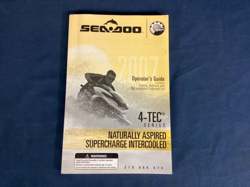 Used 2007 SeaDoo 4-TEC Series Operators Guide and Maintenance Info. 219000474*, US $18.99, image 4