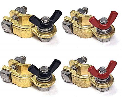 2 pairs marine grade brass battery terminal top post for boats &amp; rvs - b-12128c
