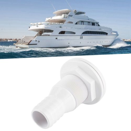 1‑1/4in thru hull fitting white plastic hose connector accessory for marine