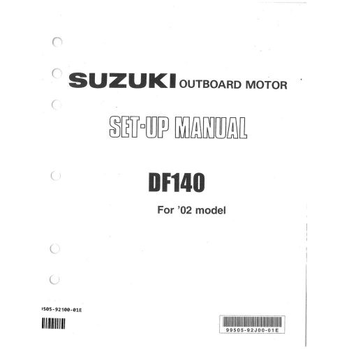 Suzuki outboard marine 2002 df140 set-up manual 99505-92j00-01e
