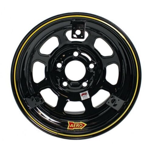 Aero race wheels 52-185030t3 black15x8 3&#034; offset 5x5 w/ 3 tabs for mudcover imca