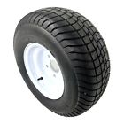Trailer tire on rim 205/65-10 lrd bias 20.5x8x10 on 5 lug white modular wheel