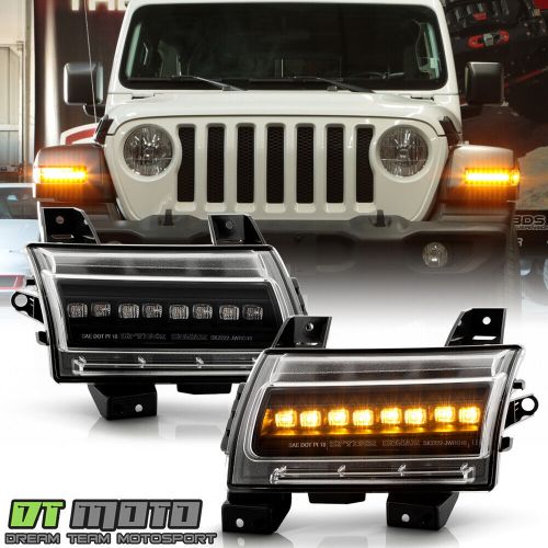 2018-2022 jeep wrangler jl sport model led parking lights sequentia signal lamps