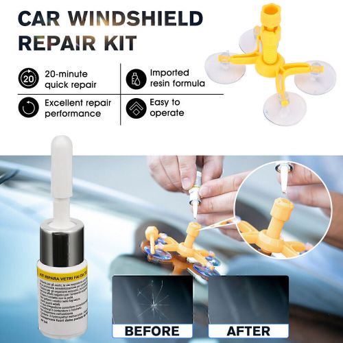 Windshield repair kit quick fix car wind glass bullseye rock chip crack star us,