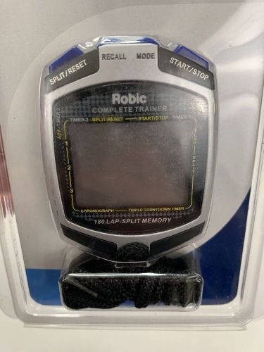 Robic sc-877 complete training timer triple countdown stopwatch 180 lap memory