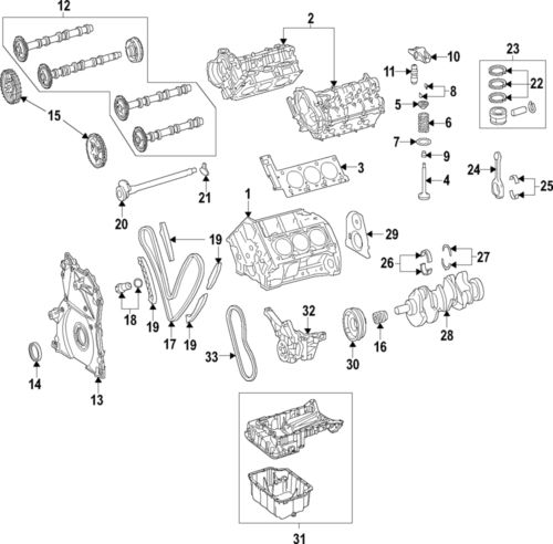 Genuine mercedes-benz rocker arms 642-050-01-33