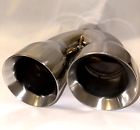 3&#034; inlet quad 4&#034; staggered out dual wall exhaust tips for ford mustang gt 5.0 v8