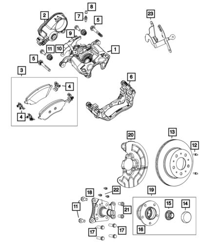 Genuine mopar park brake actuator left 68603568aa