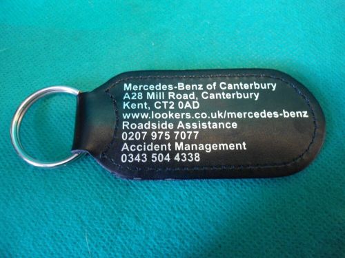 Genuine official mercedes benz canterbury dealership leather &amp; metal keyring