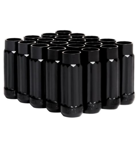 Blox racing fits 12-sided p17 tuner lug nuts 12x1.25 - black steel - set of 20