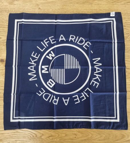 Genuine bmw motorrad bandana blue &amp; white p/n 76.61.5.a82.563