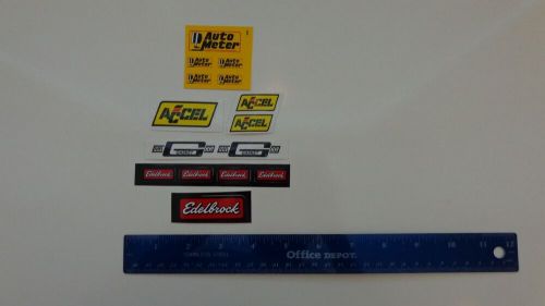 Accel auto meter edelbrock mr. gasket decals sticker lot