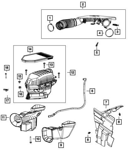 Genuine mopar clean air duct 68413346aa