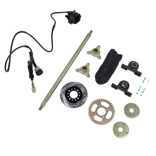 New 600mm go kart rear live axle kit with brake assembly chain for 50cc 70cc