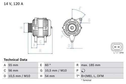 Alternator fits opel corsa d 1.4 09 to 14 bosch 13266810 top quality guaranteed