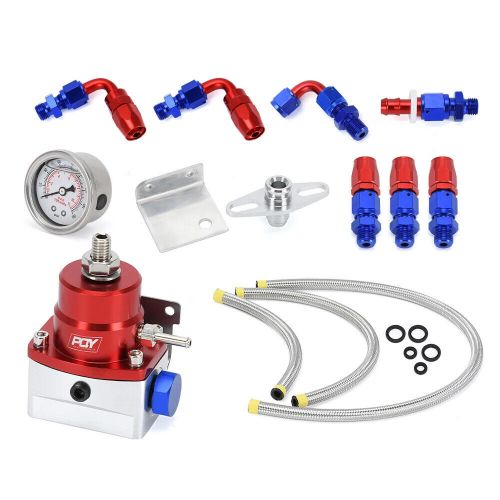 Adjustable pressure regulator with manometer an6 fuel line hose fittings endset