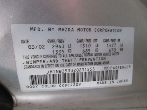 99-05 mazda miata mx-5 1.8 power steering pump