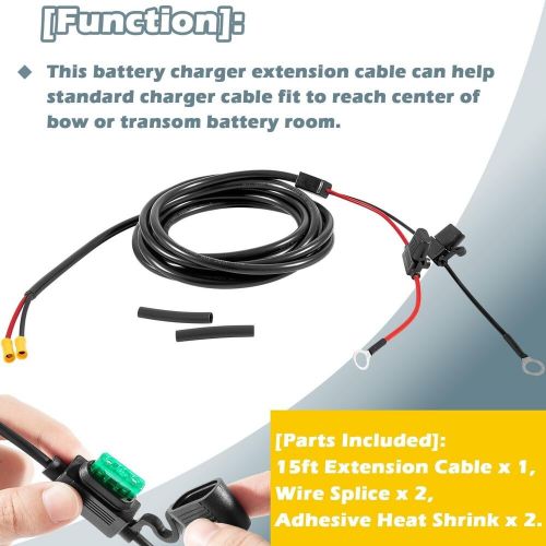 Replace for minn kota 1820089 mk-ec-15 marine battery charger extension cable