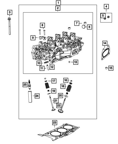 Genuine mopar cylinder head left side remanufactured r3602014aa