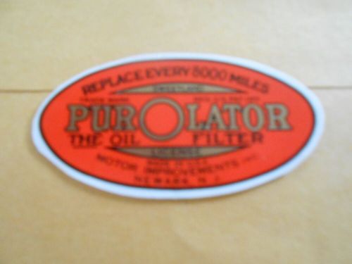 Reproduction purolator oil filter decal