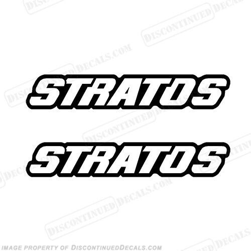 Fits stratos bass boat decal mid 1990&#039;s style (set of 2) - 4&#034; high x 32&#034; long