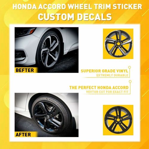 For 2018-2022 accord honda 19&#034; sport wheel rim delete chrome overlay blackout