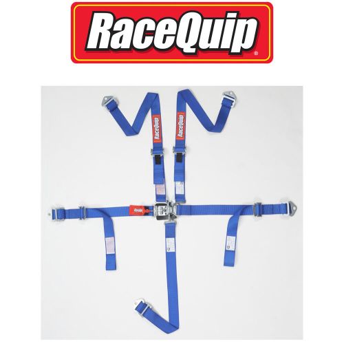 Racequip 709029 jr. dragster/quarter midget 5-point latch blue 2&#034; seat belt