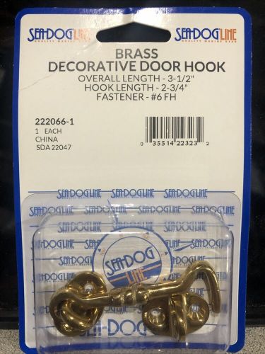 Sea-dog 222066-1 cast brass decorative door hook 3-1/2&#034;